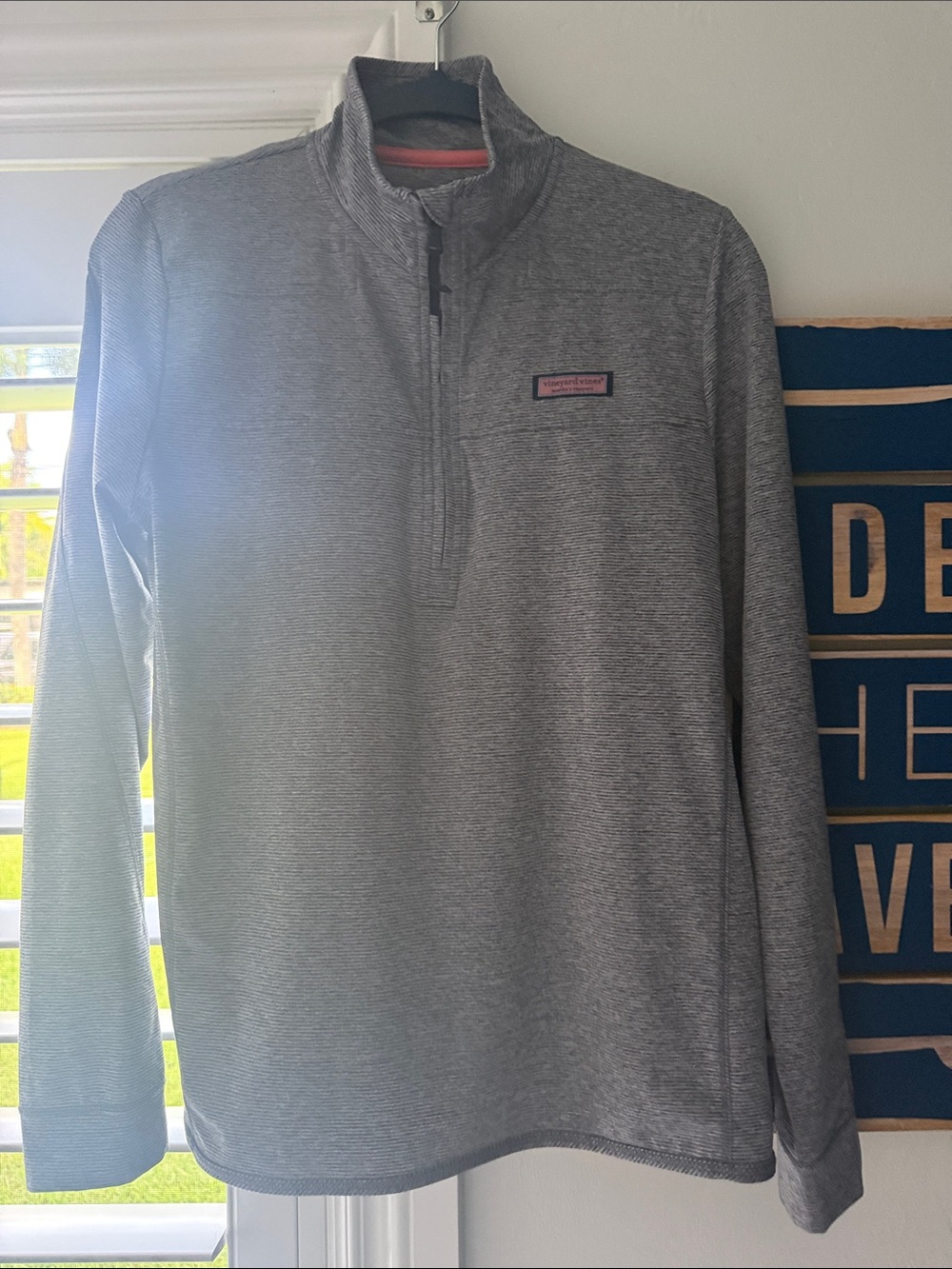 Vineyard Vines Heather Navy-Grey Quarter-Zip Pullover Women’s